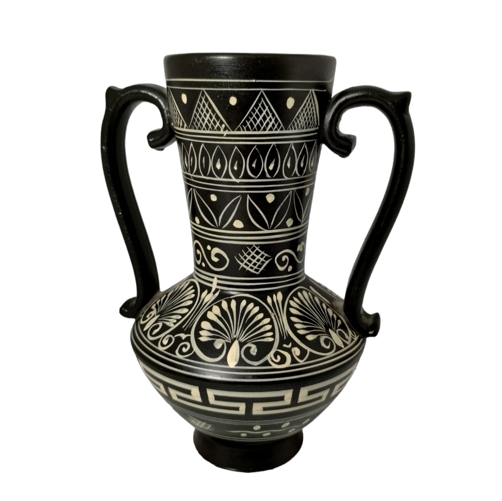Vintage Saval Archangelos Rhodes Greek Greece Signed Vase 7 1/4 " 